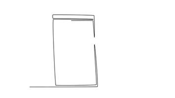 animato se stesso disegno continuo linea disegnare giovane successo attività commerciale allenatore puntamento dito per il schermo tavola mentre istruire nel davanti di classe. attività commerciale istruire concetto. pieno lunghezza uno linea animazione video