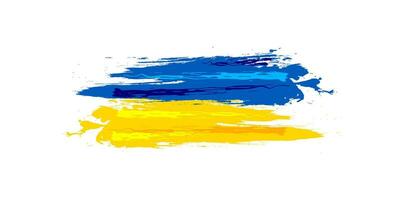 Ucrania bandera pincelada concepto en blanco antecedentes. Ucrania símbolo, modelo para bandera, promoción, diseño y póster, negocio, vector ilustración