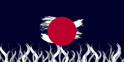 Japón bandera pincelada concepto en oscuro azul antecedentes. Japón símbolo, modelo para bandera, promoción, diseño y póster, negocio, vector ilustración