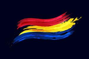 Armenian Flag Brushstroke Concept on Dark Blue Background with Halftone and Glowing Effect vector