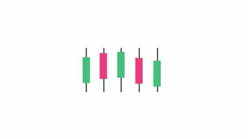 2d animation candlesticks stocks, Monitoring data investment with transparent alpha channel video