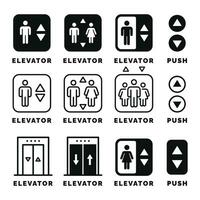 Elevator lift symbol set icon isolated on white background vector