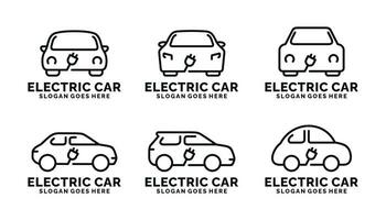 Electric car logo set design vector