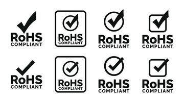 Rohs mark icon set isolated on white background vector