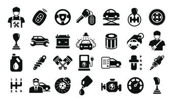 Automotive icon set vector isolated on white background. Car service icon set