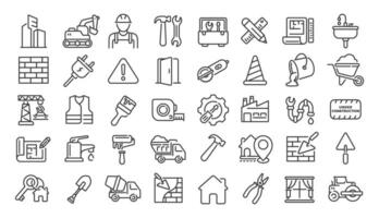 Construction icon set isolated on white background vector