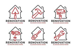 Home renovation logo set design vector illustration