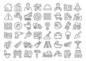 Construction icon set isolated on white background vector