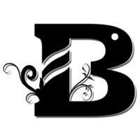 Letter B decorated with vintage flowers vector