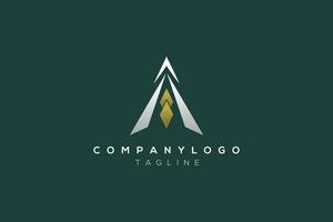 Creative Green and Golden letters AI A I logo with leading lines and road concept design. Letters with geometric Initial Logo design. Pro Vector