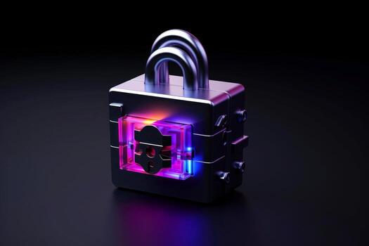 AI generated Abstract high tech button on white background, Generative AI photo