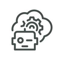 Artificial intelligence related icon outline and linear vector. vector