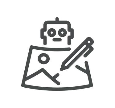 Artificial intelligence related icon outline and linear vector. vector