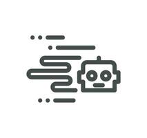 Artificial intelligence related icon outline and linear vector. vector