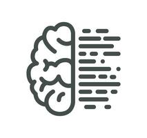 Artificial intelligence related icon outline and linear vector. vector