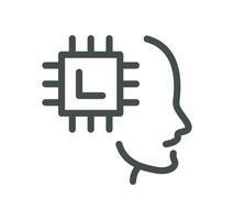 Artificial intelligence related icon outline and linear vector. vector