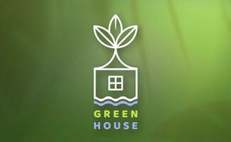 Eco house logo template. Green house vector logotype concept. Eps 10