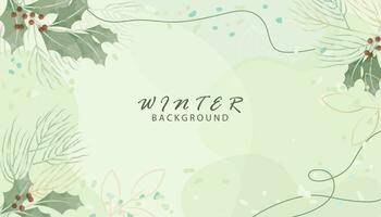 Watercolor winter background design vector