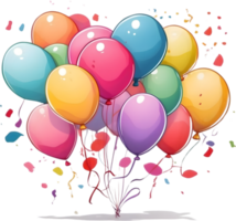 AI generated happy birthday balloon illustration, illustration, png illustration ai generative