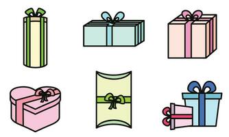 Set of present icons Vector illustration