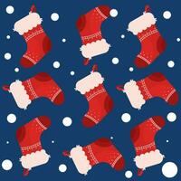 Christmas socks icons Pattern background Vector illustration