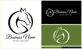 equine head horse logo template vector