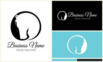 equine head horse logo template vector