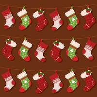 Christmas socks icons Pattern background Vector illustration