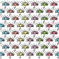 Colored umbrellas hand drawn background Vector illustration