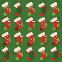 Christmas socks icons Pattern background Vector illustration