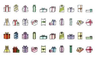 Set of present icons Vector illustration