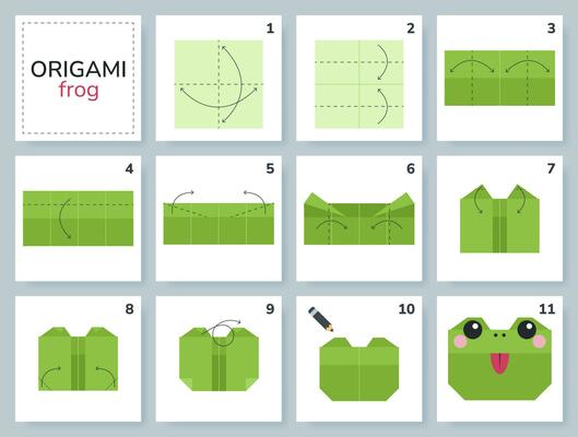 Premium Vector  Tulip origami scheme tutorial moving model. origami for  kids. step by step