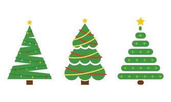 Set of colored christmas tree icons Vector illustration