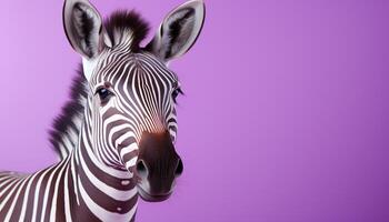 AI generated Striped zebra in Africa, a monochrome beauty in nature generated by AI photo