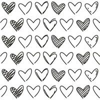 Heart shapes hand drawn background Vector illustration