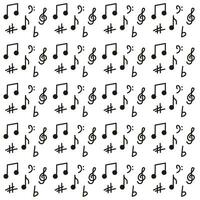 Musical notes hand drawn background Vector illustration