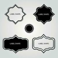 Set of simple black line frames with double stroke. Easily editable vector edges.