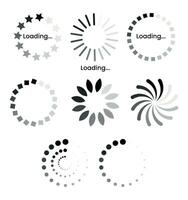 Loading icon set. Buffer loader or preloaded. Upload or download Collection of simple web download. vector