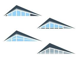 A set of minimalistic logos. Country houses. Vector illustration. isolated objects.