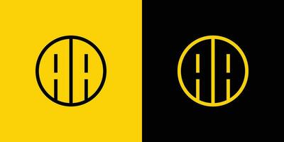 Simple AA Letter Circle Logo Set, suitable for business with A or AA initial. vector