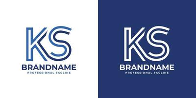 Letter KS Line Monogram Logo, suitable for business with KS or SK initials. vector