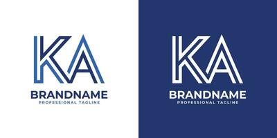 Letter KA Line Monogram Logo, suitable for business with KA or AK initials. vector