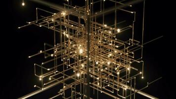 golden Labyrinth mit Neon- Feuer tobt im Gatsby Stil video