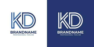Letter KD Line Monogram Logo, suitable for business with KD or DK initials. vector
