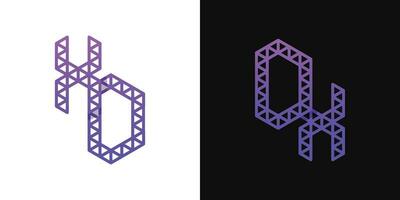 Letters DX and XD Polygon Logo Set, suitable for business related to polygon with DX and XD initials. vector