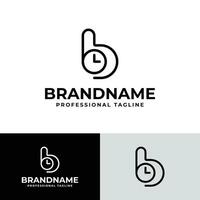 Letter B Time Logo, suitable for any business related to time, clock, or watch with B initial. vector