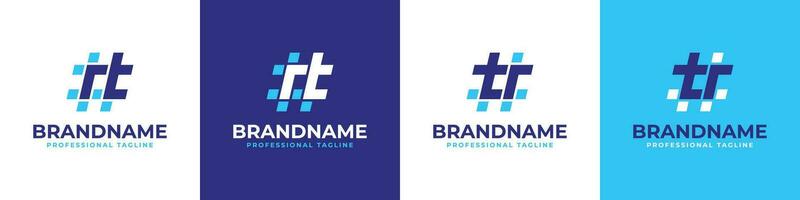 Letter RT and TR Hashtag Logo set, suitable for any business with TR or RT initials. vector