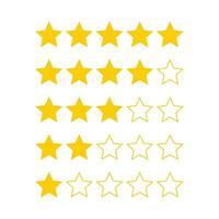 Rating stars set. Set of star rating symbols. Stars quality rating icon. Vector illustration.