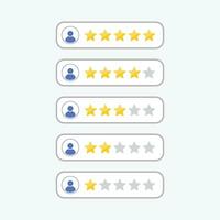 Set of star rating symbols. Review rating and feedback. Customer choice. Rank rating stars feedback. vector