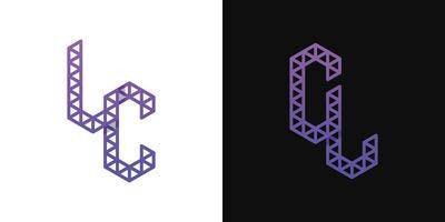 Letters CL and CL Polygon Logo Set, suitable for business related to polygon with CL and LC initials. vector